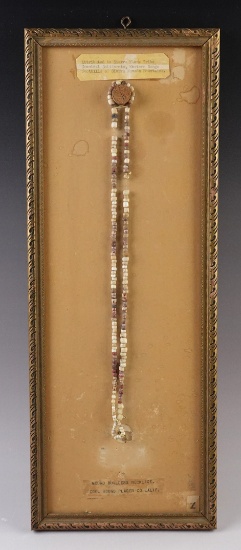 26" long strand of multi-colored Beads recovered in Placer Co., California. Sierra Miwok Tribe.