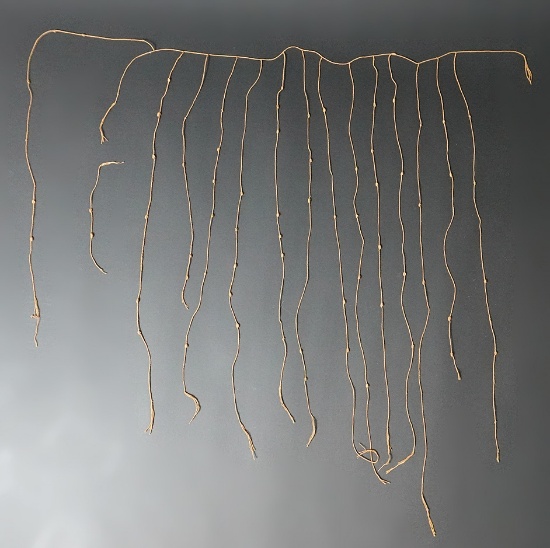 30" Quipu Textile recovered in Peru. Quipu textiles were used as recording devices by the Inca.