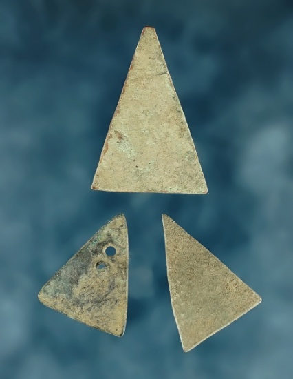 Set of three nice Kettle Points found at the Burrell Creek Site in Livingston Co., New York.