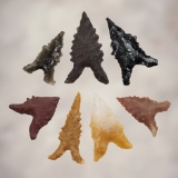 Set of 7 nice and well styled New Mexico Points. The largest is 15/16