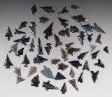 Set of 50 assorted Obsidian Points found in New Mexico. The largest is 7/8