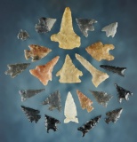 Set of 22 assorted Flint artifacts found in the Western U.S. The largest is 1 1/2