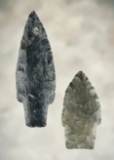 Pair of nicely made Ohio points including a Paleo Stemmed Lance and a Coshocton Flint Adena.