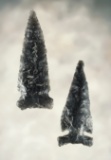 Pair of nice Obsidian Sidenotched Points found in Oregon. The larger is 2 3/4