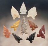 Set of 10 nice New Mexico Points. The largest is 1 5/16