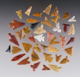 Set of 40 colorful New Mexico Points. Some have damage. The largest is 1 1/16