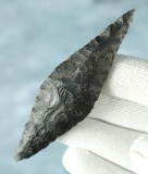 Northwestern Harahey Four Bevel Knife made from Dacite. Found in Lake Co., Oregon. COA.