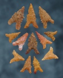 Set of 12 nice New Mexico Points. The largest is 1 1/16
