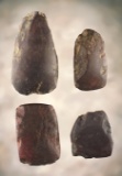 Set of 4 Miniature Hematite Celts. Found in Gallia Co., Ohio. The largest is 2 7/16