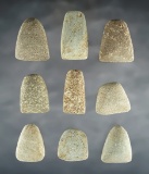 Set of 9 miniature Neolithic Hardstone Celts. From the northern Sahara Desert region of Africa.