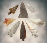 Set of 8 nice Gempoints found in the Western U.S. Includes a 1 5/16