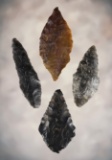 Set of 4 Knives found in Lake Co., California. The largest is 2 1/2
