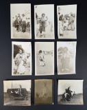 Early 1900's photographs featuring Native Americans. Six are 4 1/4