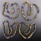 Exceptional color on this group of 4 strands of African Sand Cast Trade Beads. Circa 1890 - 1940.