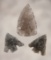 Set of three Obsidian points found in Harney Co., Oregon. Includes two Eastgates & a Leaf Point.