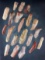 Set of 20 Bladelets made from colorful Flint Ridge Flint. Found in Licking Co., Ohio.