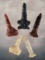 Group of 5 assorted drills made from various materials. Largest is 1 9/16
