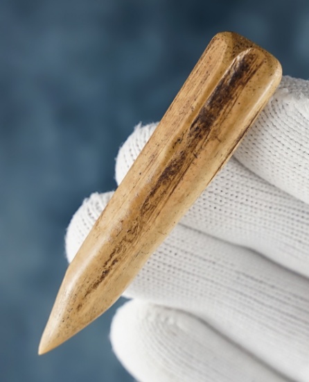 2 9/16" Bone Projectile Point found on the Ernst Ranch in San Jose, California. Bennett COA.