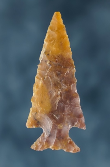 Amazing color on this 1 9/16" Glendo Dart Point made from Chalcedony. Colorado/Wyoming.