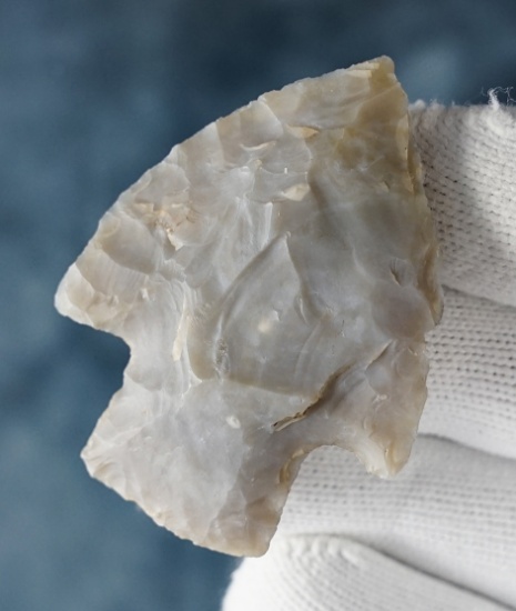 2 1/8" Adena that is nicely made from semi-translucent Flint Ridge Flint. Found in northern Ohio.