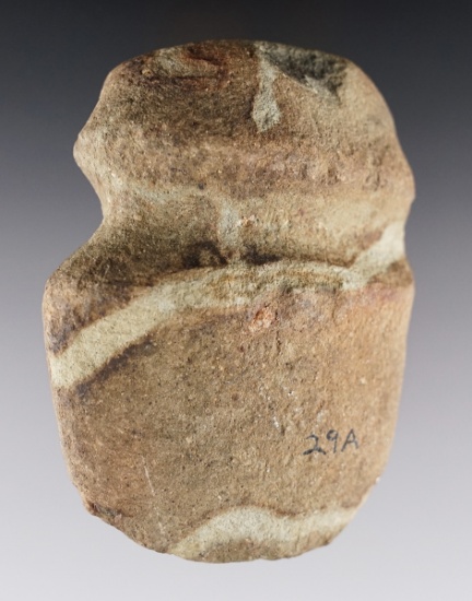 4 1/8" long 3/4 Groove Axe made from nicely patterned Hardstone. From the Ohio/Indiana area.