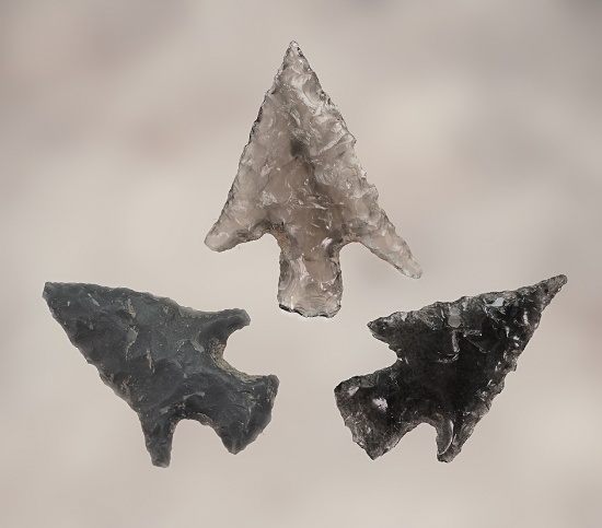 Set of three Obsidian Rose Springs in nice condition. Found in Harney Co., Oregon. Ex. Mitchell.