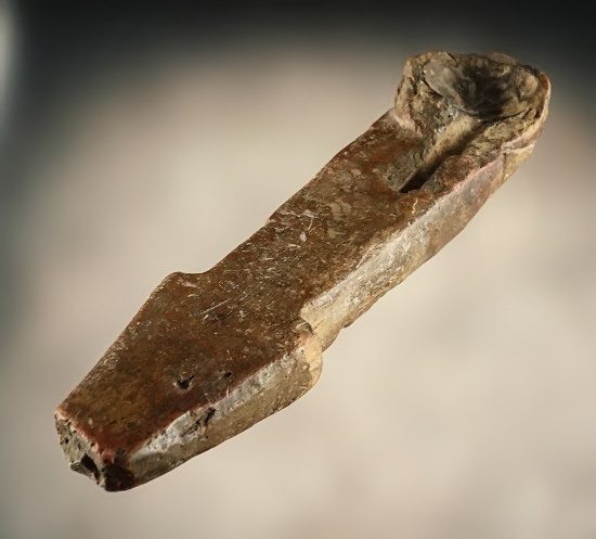 Unique & rare! 4 1/8" Snake Effigy Stone Pipe that is well patinated. Found in Licking Co., Ohio.