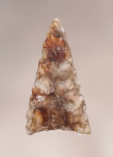 Delicate 3/4" Cottonwood Triangle made from translucent Agate. From Tule Lake, California.