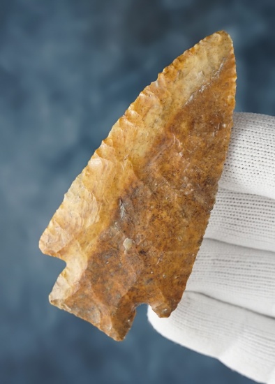 Beautiful material! 3 1/4" Hardin made from Burlington Chert, Adams Co., Illinois. COA's.