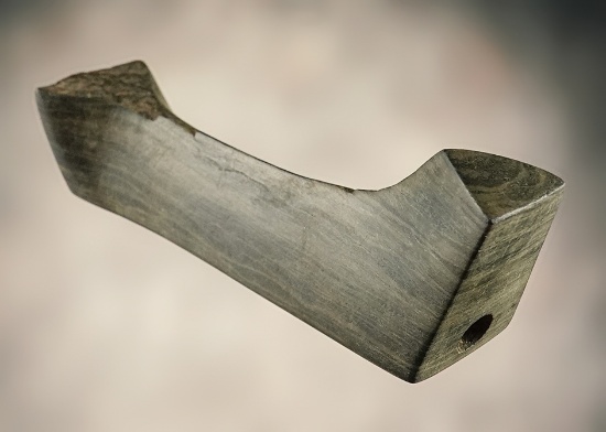 Fine 4" long anciently salvaged Glacial Kame Birdstone found in Seneca Co., Ohio. Berner COA.