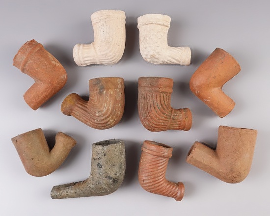 Group of 10 assorted Trade Pipes recovered in Appomattox Co., Virginia. Circa 1860's.