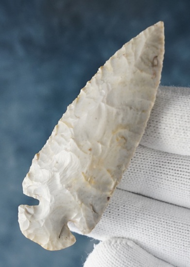 Fine 3 3/16" Ohio area Flint Ridge Flint Dovetail that is classically styled. Bennett COA.