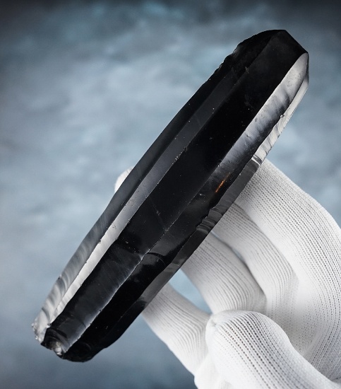 Large 5 7/8" Core made from Obsidian. Recovered in Mexico.