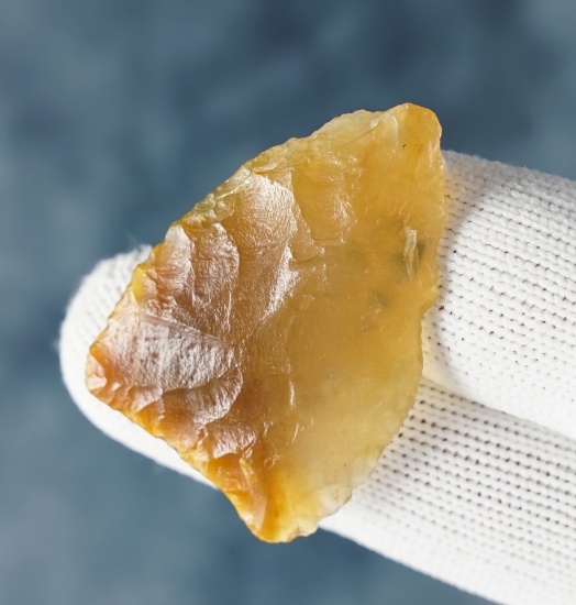 1 9/16" Plainview made from translucent amber Agatized Wood. Found in Colorado. COA's.