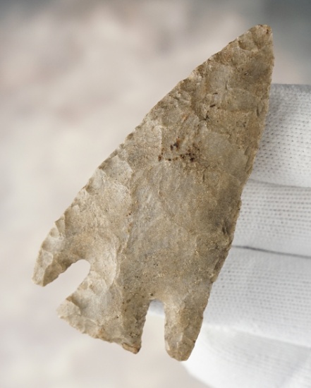 Fine 2 15/16" Lost Lake found in Kentucky. Made from tan Chert. Ex. Tom Davis, W. Craycraft.