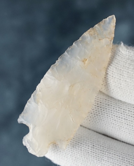2 7/16" Stemmed Dart Point made from translucent Agate. From the Colorado/Wyoming area.
