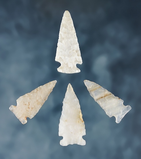 Set of 4 assorted Arrow Points found in the Colorado/Wyoming area. The largest is 1 9/16".