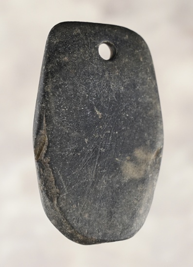 Nice 2 1/4" Pendant made from gray Slate. Found in central Indiana.