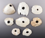 Set of 8 Shell Hoes found in Mason Co., West Virginia. The largest is 3 7/8