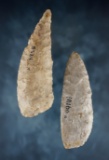 Pair of Ohio curved Knives in nice condition. Found in Ohio. Ex. Hill, Dilley. The larger is 4 3/16