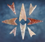 Set of 8 well made Triangle Points in excellent condition. Found in the N. Sahara Desert, Africa.