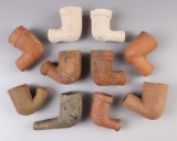 Group of 10 assorted Trade Pipes recovered in Appomattox Co., Virginia. Circa 1860's.