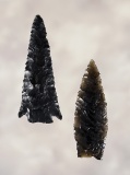 Pair of Obsidian Points, larger is 2