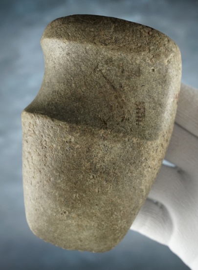 4 7/8" long 3/4 Grooved Axe with nice overall polish to the surface. Found in Ohio.
