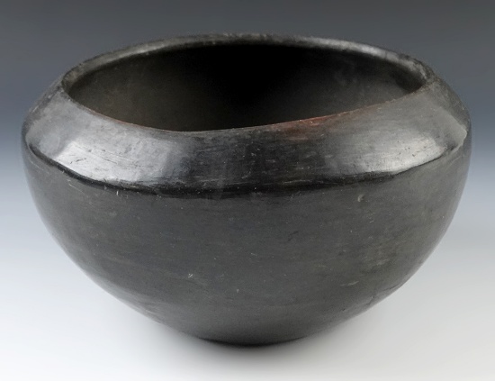 4 1/8" tall x 7" wide contemporary Southwestern Santa Clara Pottery Vessel that is broken and glued.