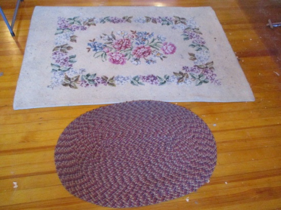 Small Oval Braided Rug and Hook Rug