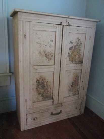 Rustic  Cabinet/Hutch with Metal Punch Inserts