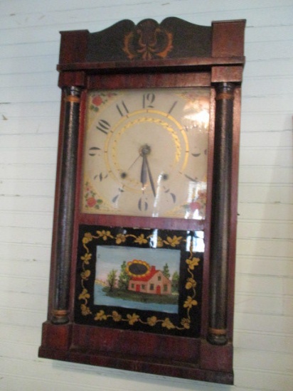 Circa Early 1800's Wall Clock by E. Terry and Sons Converted to Electric