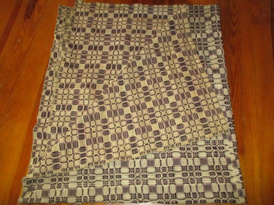 Brown/Plum and Black Jacquard Coverlet