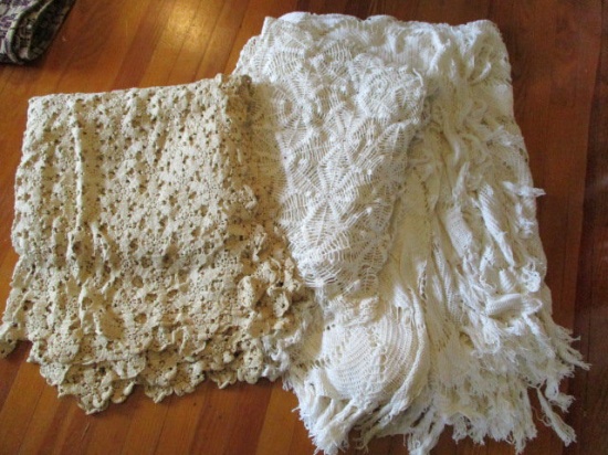 Three Vintage Lace Bed Covers